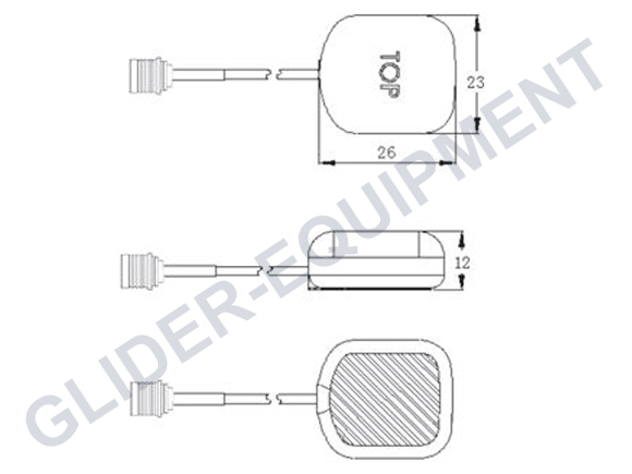 Trig TA50 kompakte GPS antenna QMA(M) 300cm/118\'\' [02172-00]